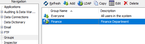 The newly added LDAP Group within the MAPS Interface.